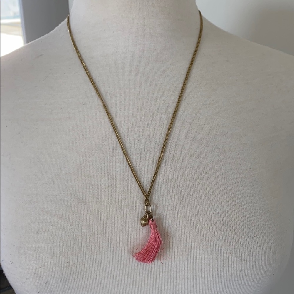 Pink Tassel Necklace